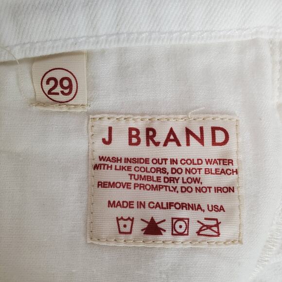 J Brand White Jeans Straight Leg Mid Rise Stretch 805 White Size 29 - Picture 8 of 14